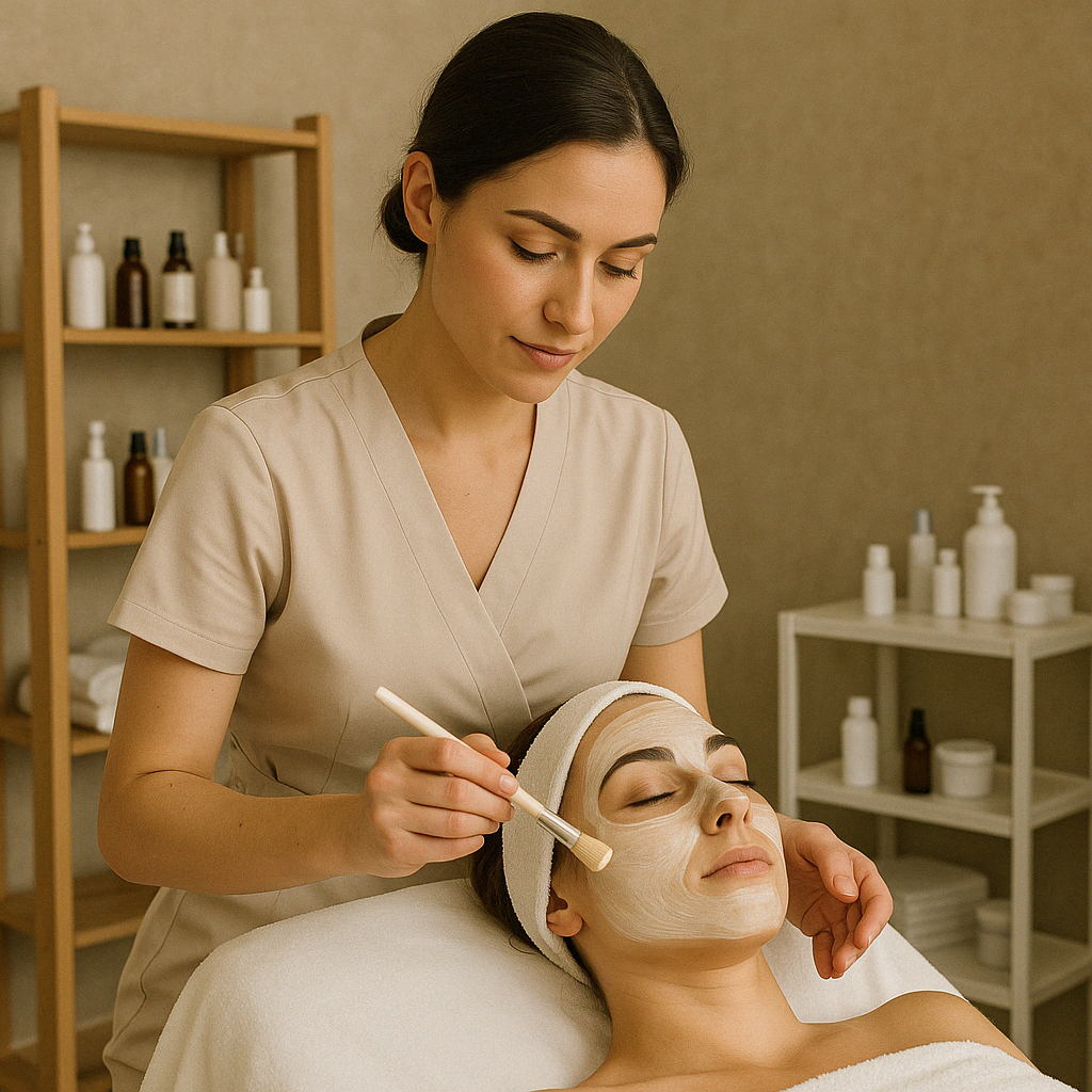 Esteticien en Sevilla realizando un tratamiento